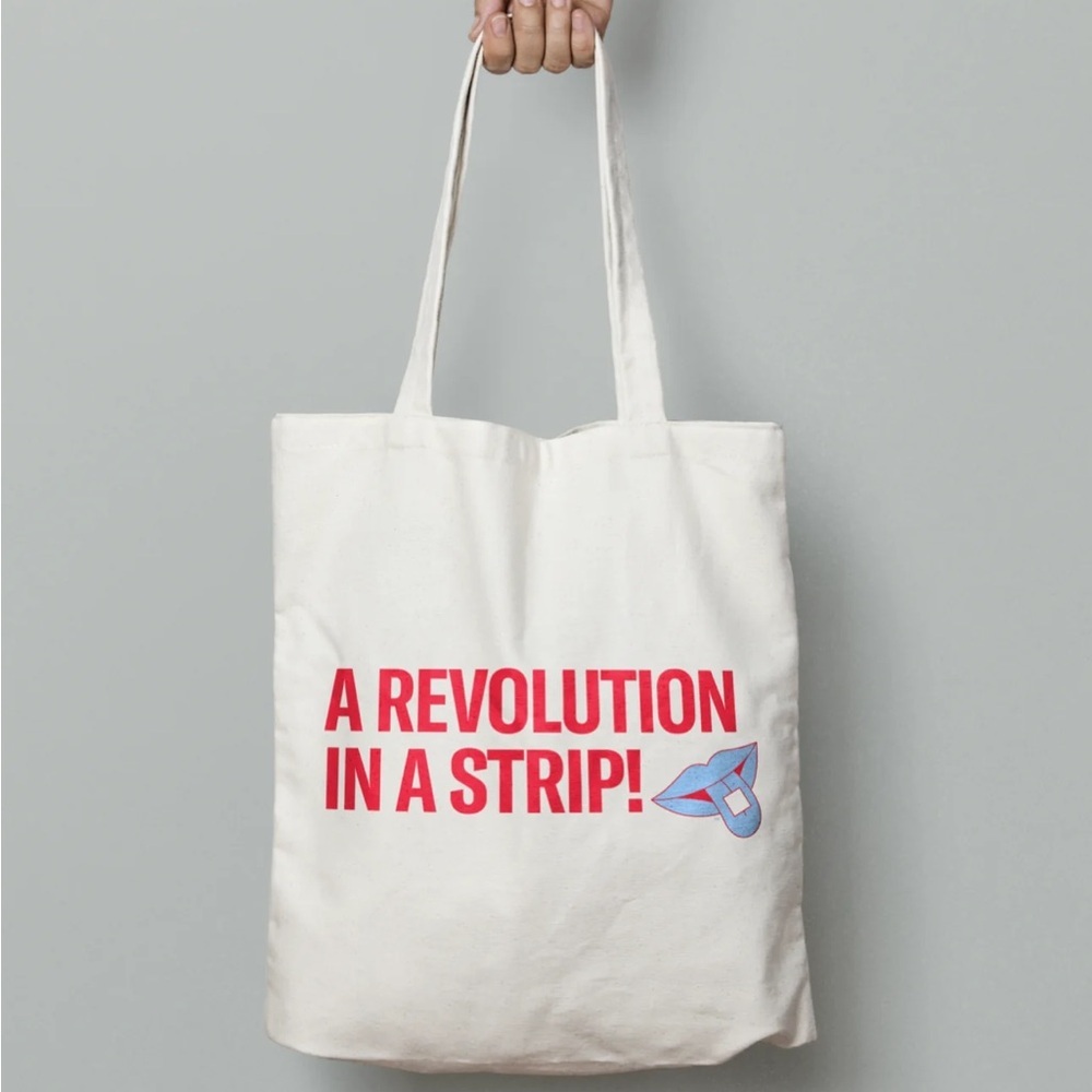 NWT NuStrips Revolution In A Strip White Tote Bag